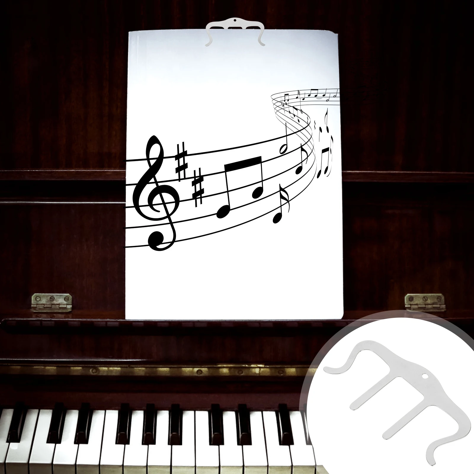 

Metal Sheet Music Holder Book Clip Page Paper Clips Decor for Reading Hollow Out