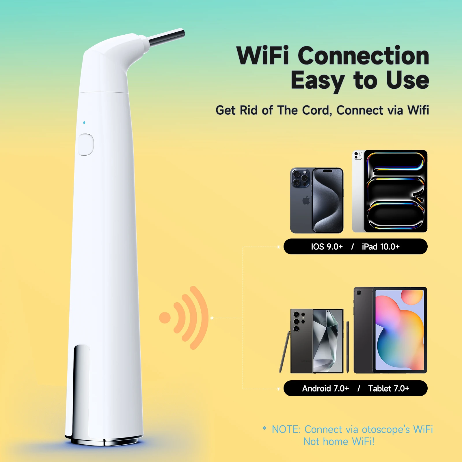 New upgrade WIFI Digital Otoscope Ear Camera 3.9mm Ear Cleaning Inspection Camera Ear Wax Removal Tools for IPhone Android Ipad