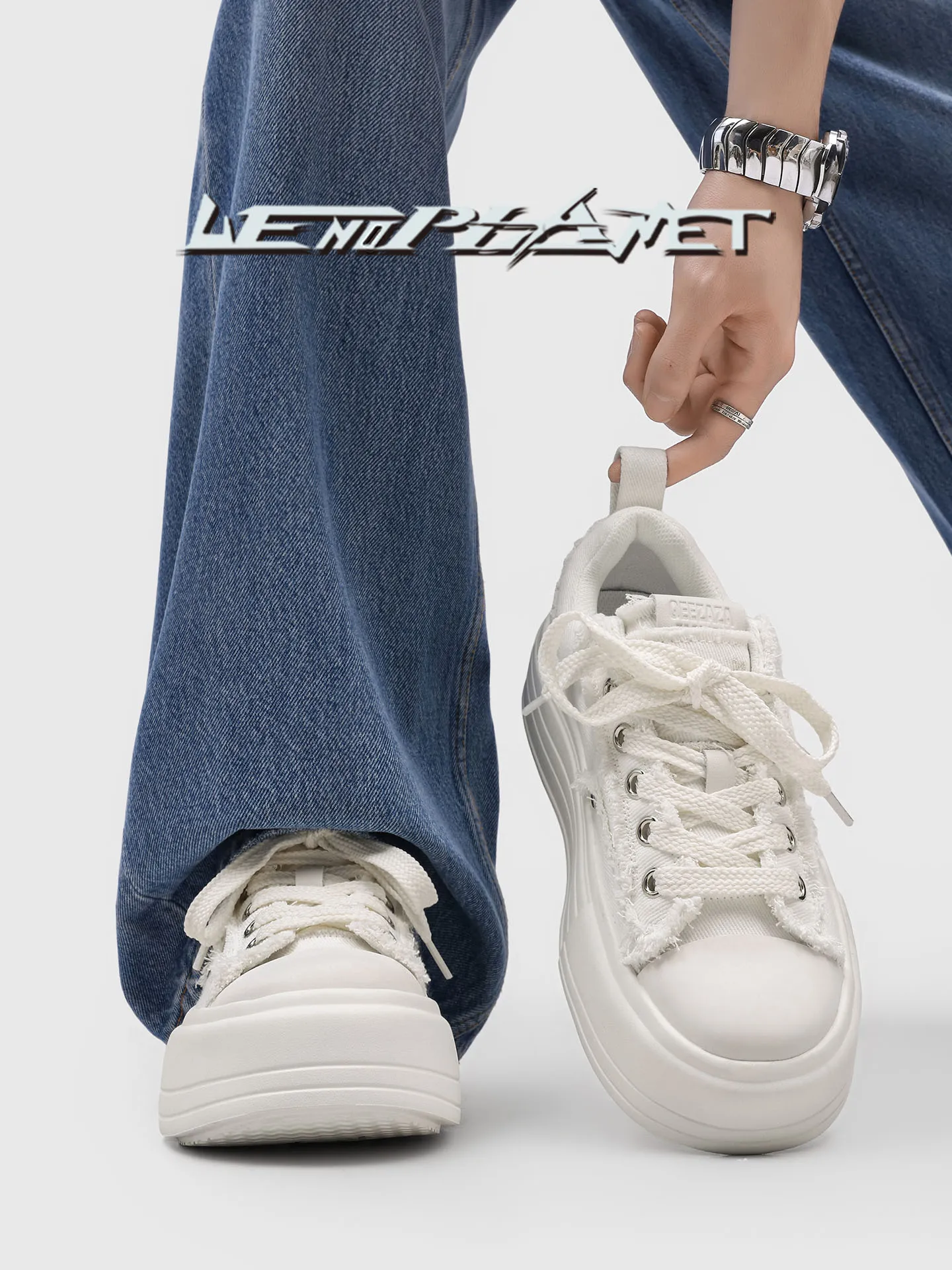 Unisex Casual Canvas Shoes Breathable Summer High Top Thick Bottom Board Shoes Fashionable All-Match Leisure Sneakers
