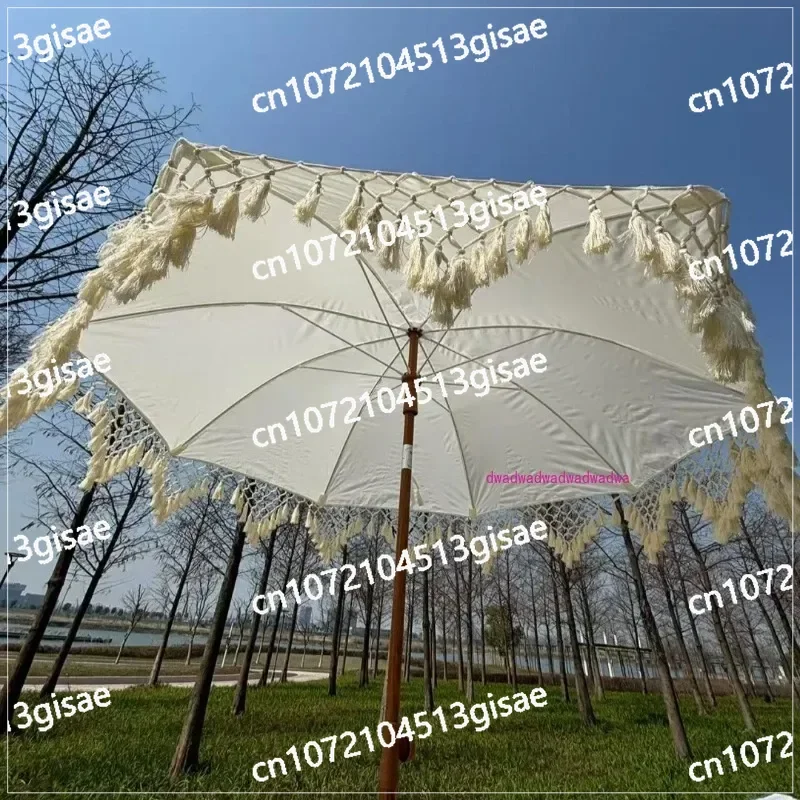 Triangular Fringed Lace Retro Wind Garden Parasol Outdoor Fringed Umbrella Bohemian Wind Beach Umbrella