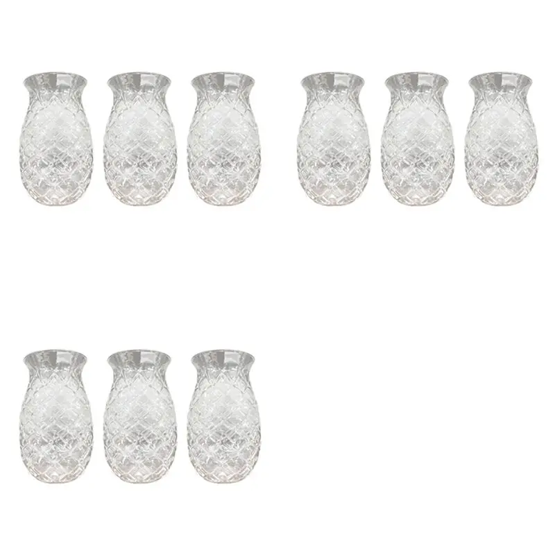 

【HAPPY】9Pcs Pineapple Cocktail Glasses Embossed Juice Glasses For Cocktails And Drinks