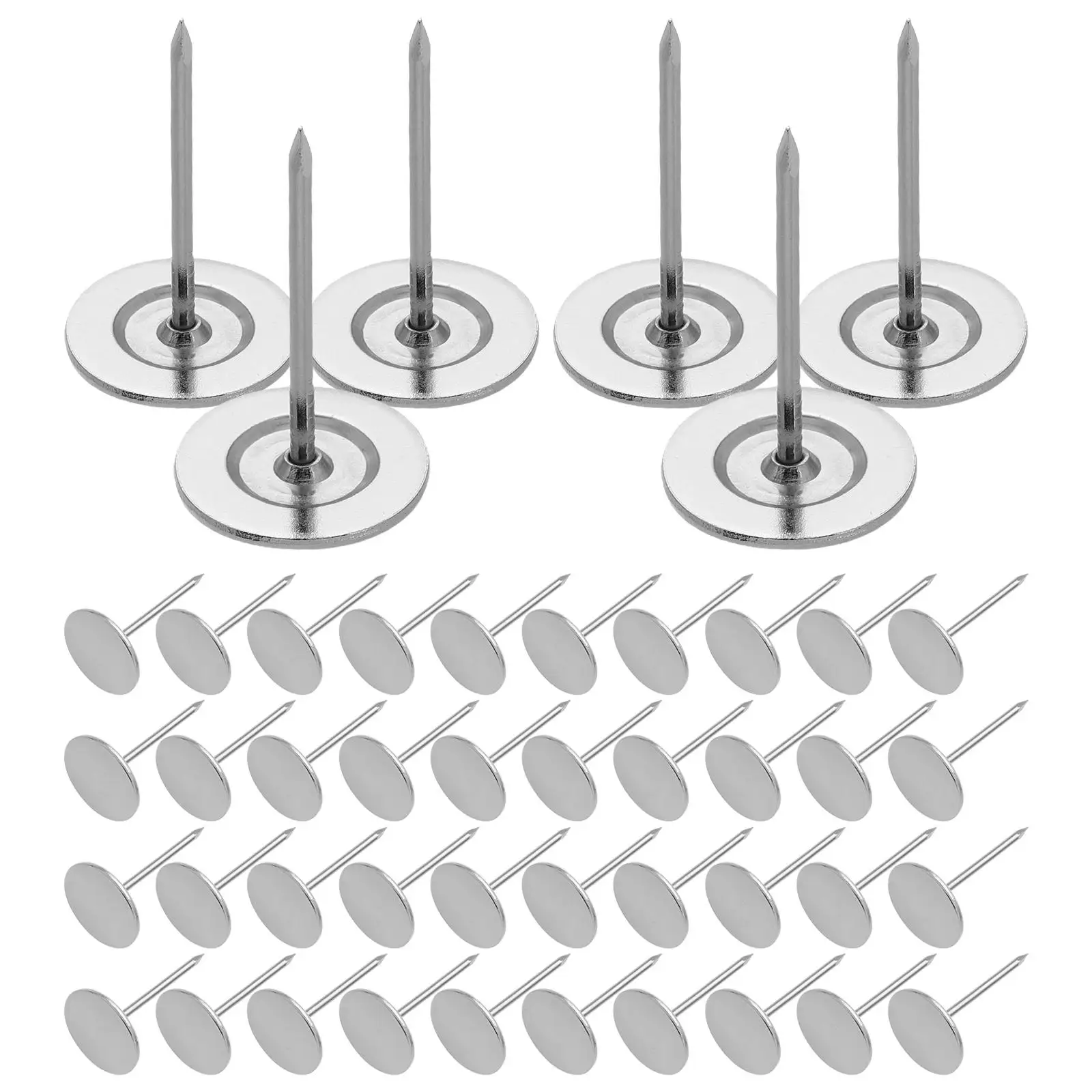 

100 Pcs Flat Head Pushpin Metal Pins Press The Nail Iron Wall Tacks for Hanging