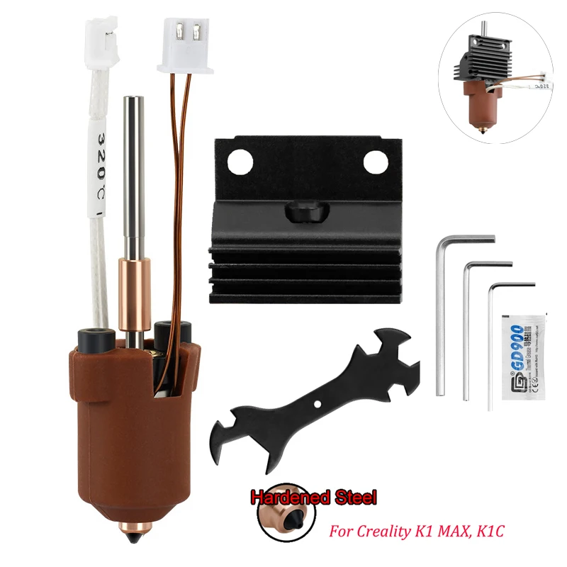 For Creality K1C/K1 Max hotend kit Quick Swap Ceramic Heating Block High Flow Printing 3d printer parts for k1 max hot end K1C