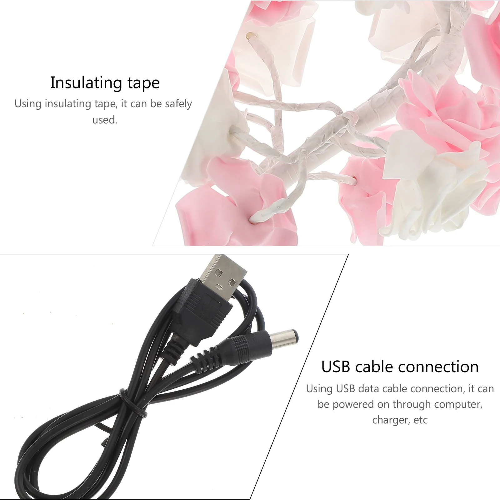 

Rose Tree Shape LED Lamp Night Light Artificial Roses Decorative Tabletop Bedroom Living Room Garden Balcony Warm Atmosphere