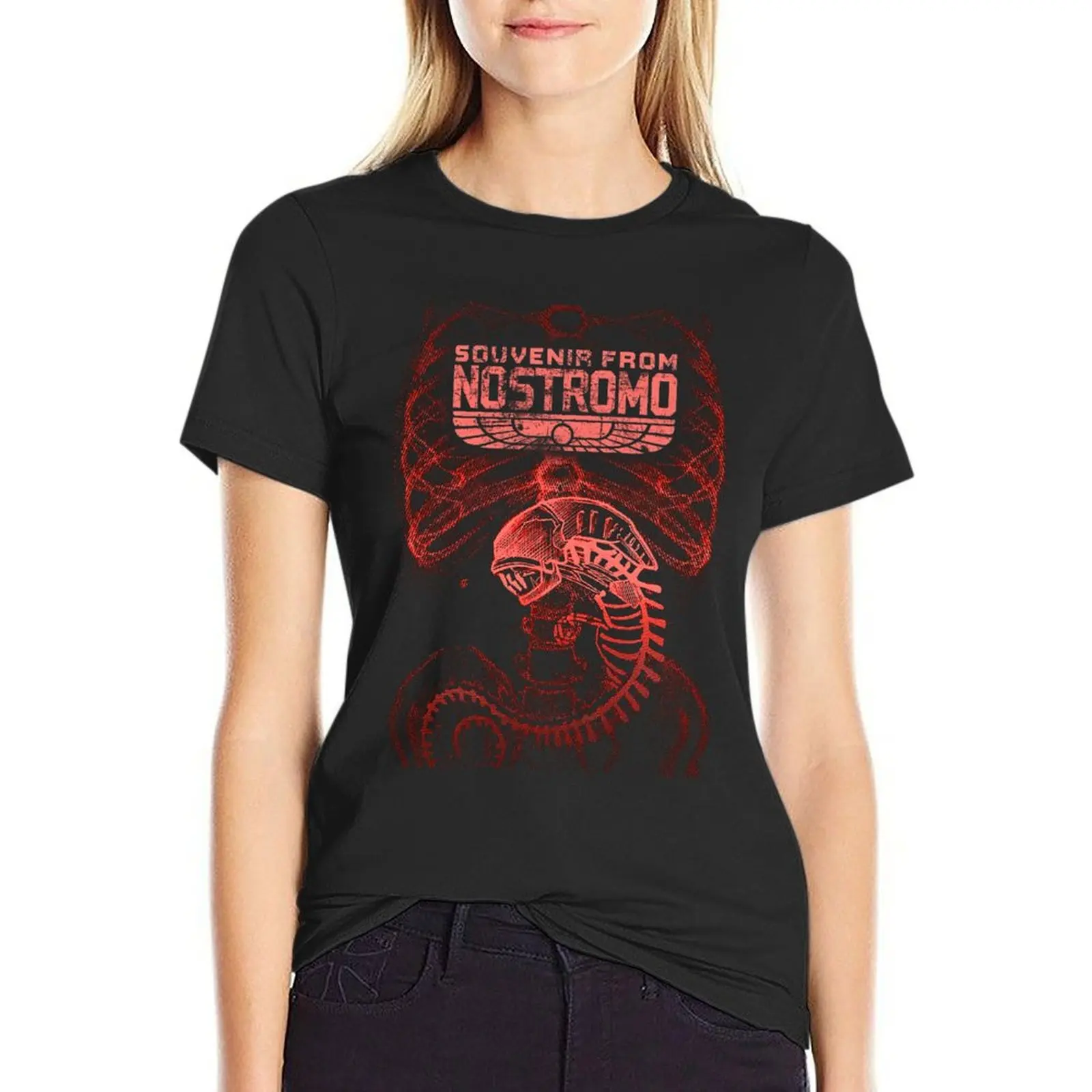 

Alien Souvenir, x ray T-Shirt Short sleeve tee cute tops T-shirts for Women