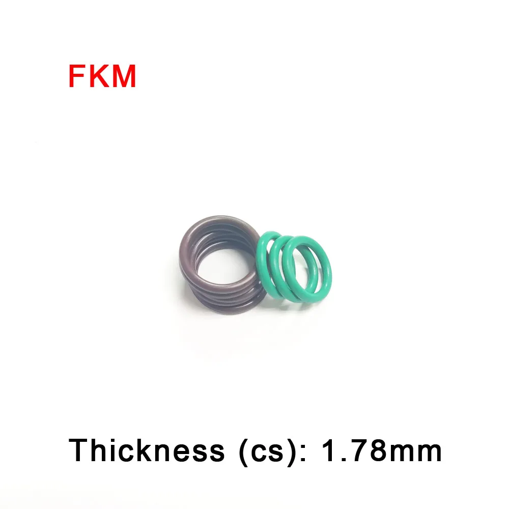 

FKM Seal Rings Thickness/CS 1.78mm Strip Rubber O-Ring Gasket Replacement Washer Oil Resistance Auto AS-568 (AS-001-050)