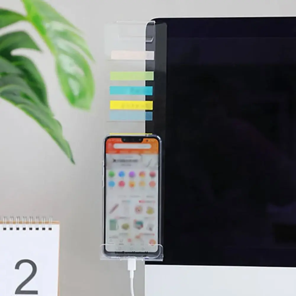 Transparent Monitor Memo Board Multi-functional Self-adhesive Display Message Board Acrylic Sticky Note Holder Office Supplies