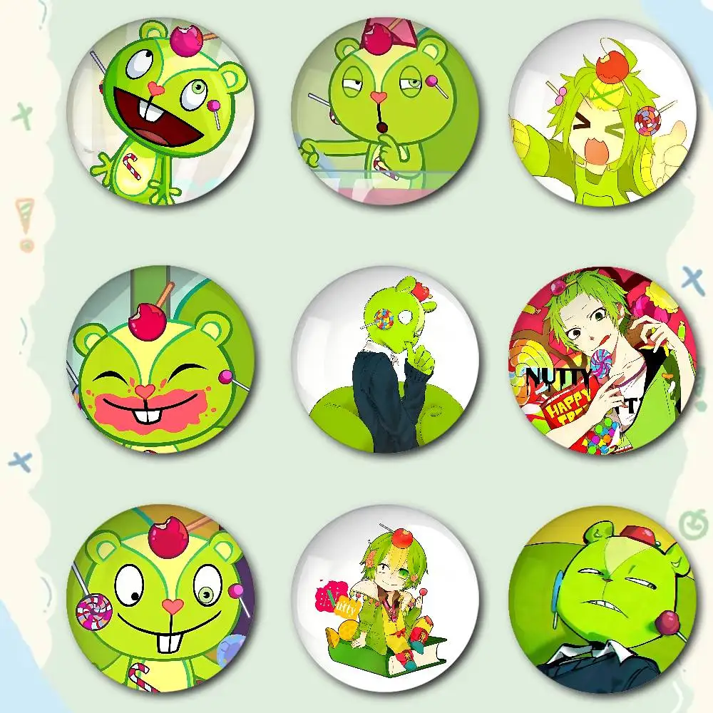 Funny N-Nutty Htf Premium Tinplate Round Lapel Pins: Cute Badge Brooches For Shoulder Bag Accessories, Souvenir Gifts