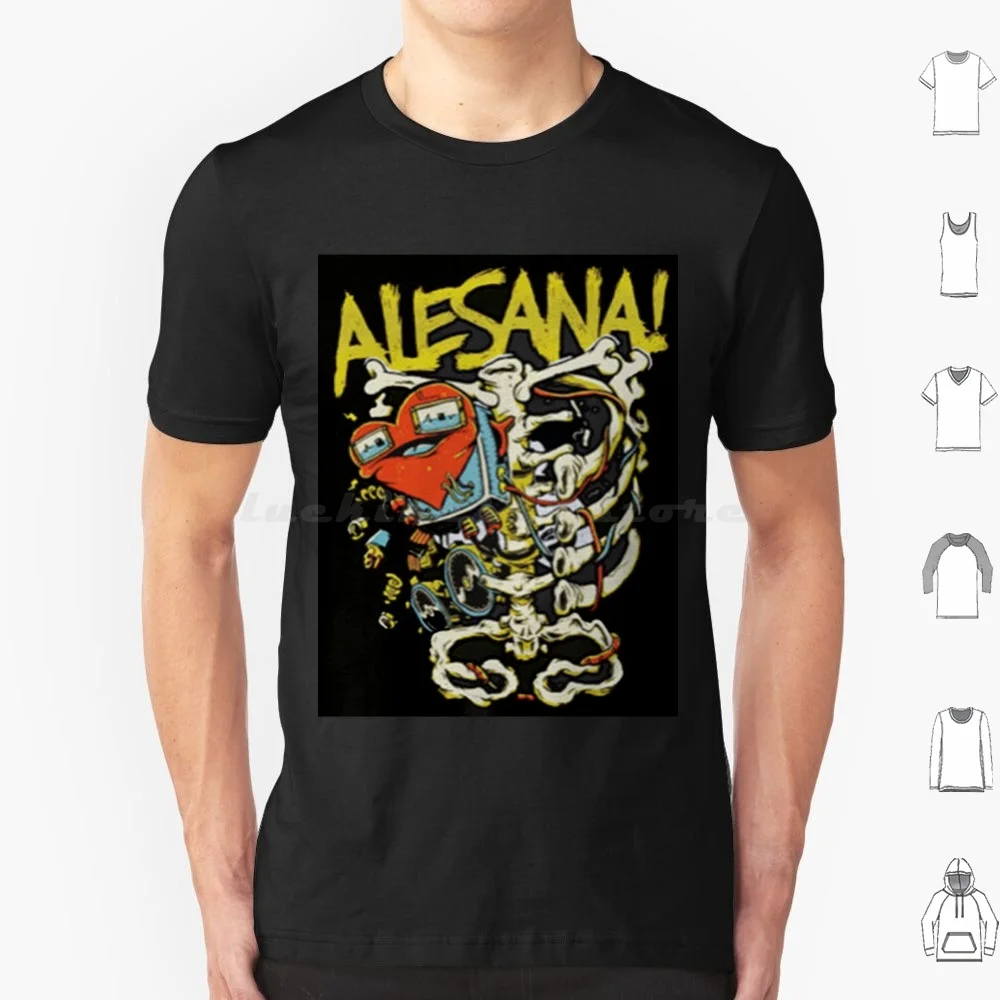 Alesana #12 T Shirt Big Size 100% Cotton Alesana Skeleton Heart Scene Emo Scenemo Punk Band Post Hardcore Hardcore Goth Gothic