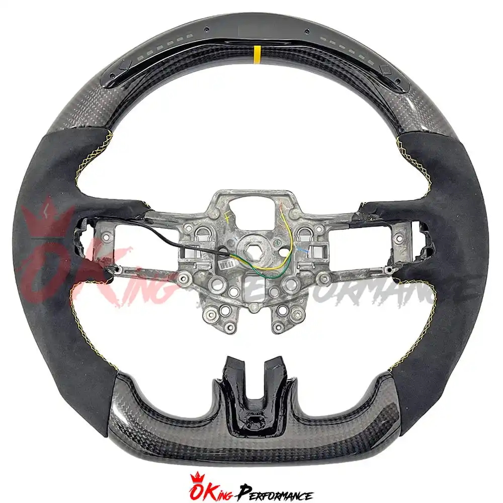 

Customize Carbon Fiber LED Display Steering Wheel For Ford Mustang Steering Wheel