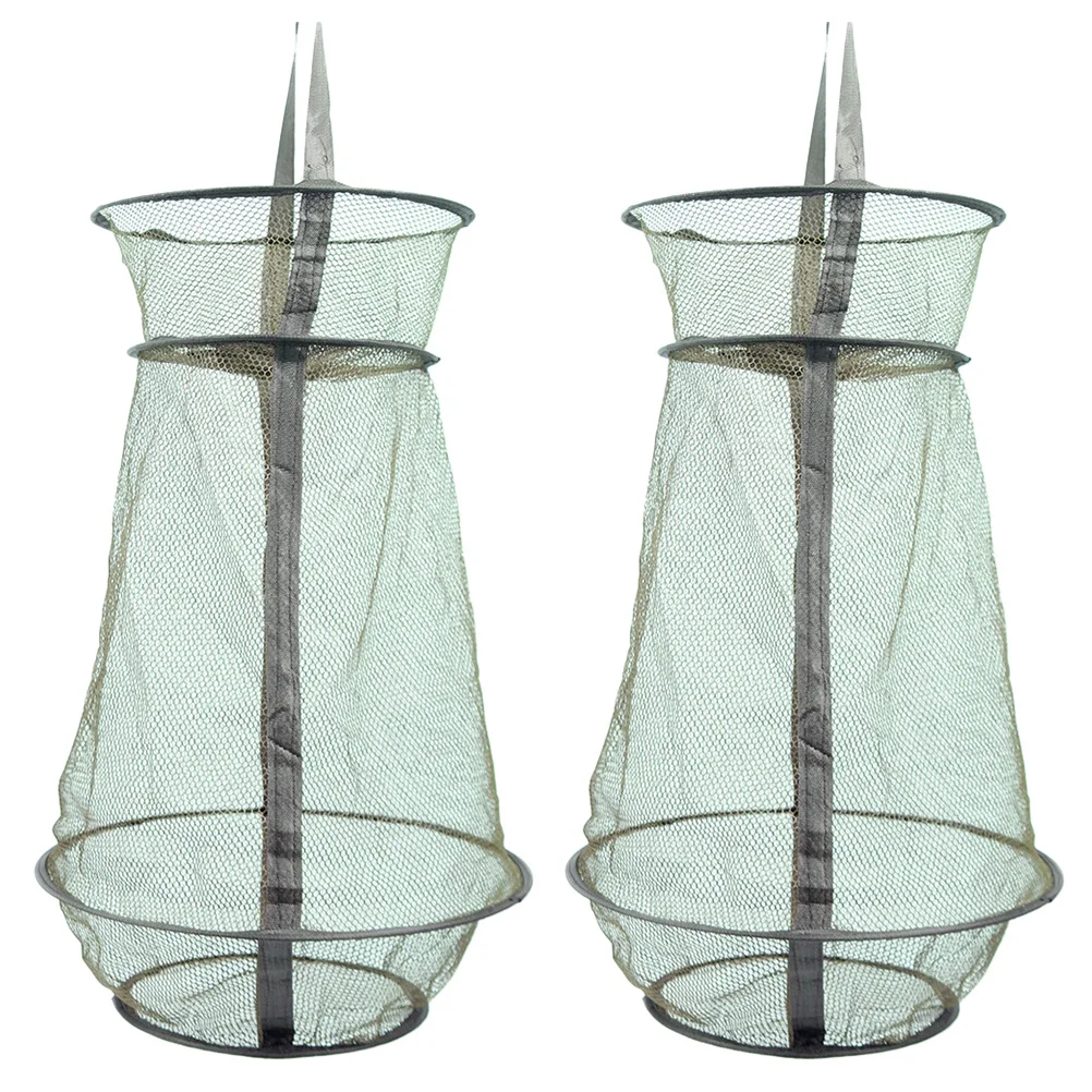 

2Pcs Foldable Fish Cage Anti-scratch Nets Traps Collapsible Pond River Reservoir Shrimp Small Fish Storage Fishing Net Basket