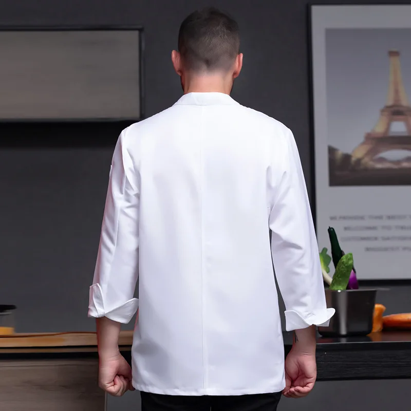 Chaqueta de cocina para hombre y mujer, traje de Chef, camisa de manga larga para Catering, uniforme de cocinero, ropa de trabajo para camarero y panadería, para restaurante y Hotel