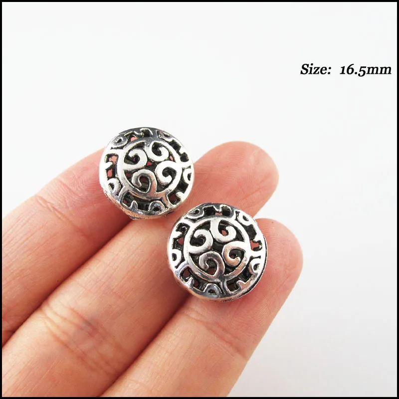 8pcs Round Flat Flower Heart Charms for DIY Crafting