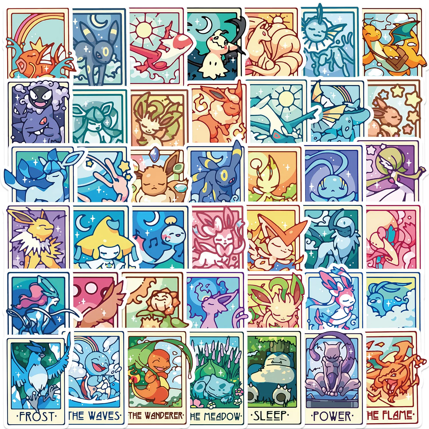 45PCS Cartoon Anime Pokemon Cute Stickers Pikachu Decals DIY Suitcase Stationery Waterproof Sticker DIY for Kids Toys Decoration