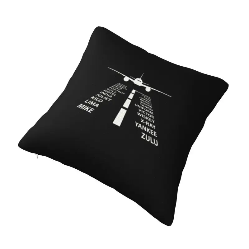 Custom Luxury Phonetic Alphabet Pilot Airplane Sofa Cushion Cover Velvet Aviation Plane Fighter Throw Pillow Case