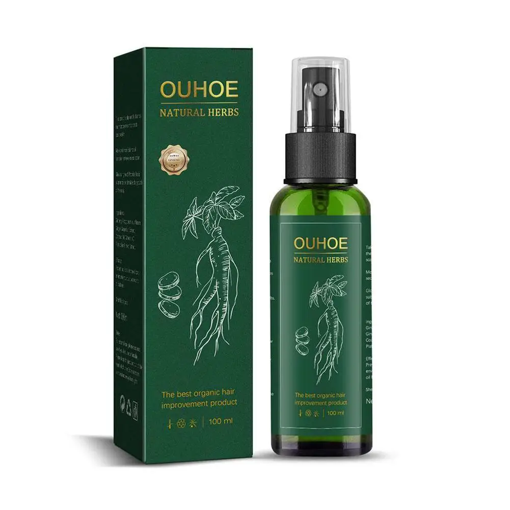 Ouhoe-ginseng soro óleo com biotina líquido essencial para o cabelo, reparação radicular, nutritivo