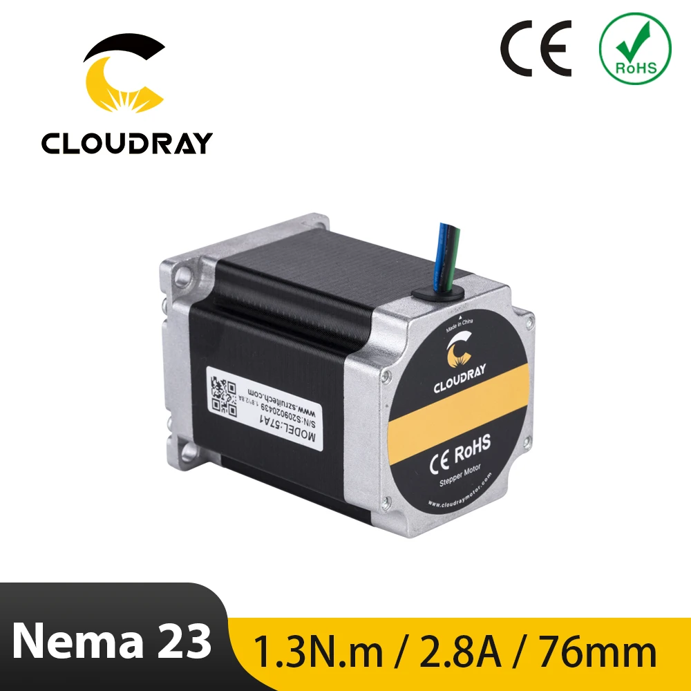 Nema23 Stepper Motor 57mm 2 Phase 130Ncm 2.8A Stepper Motor 4-lead  Cable for 3D printer CNC Laser Grind Foam Plasma Cut