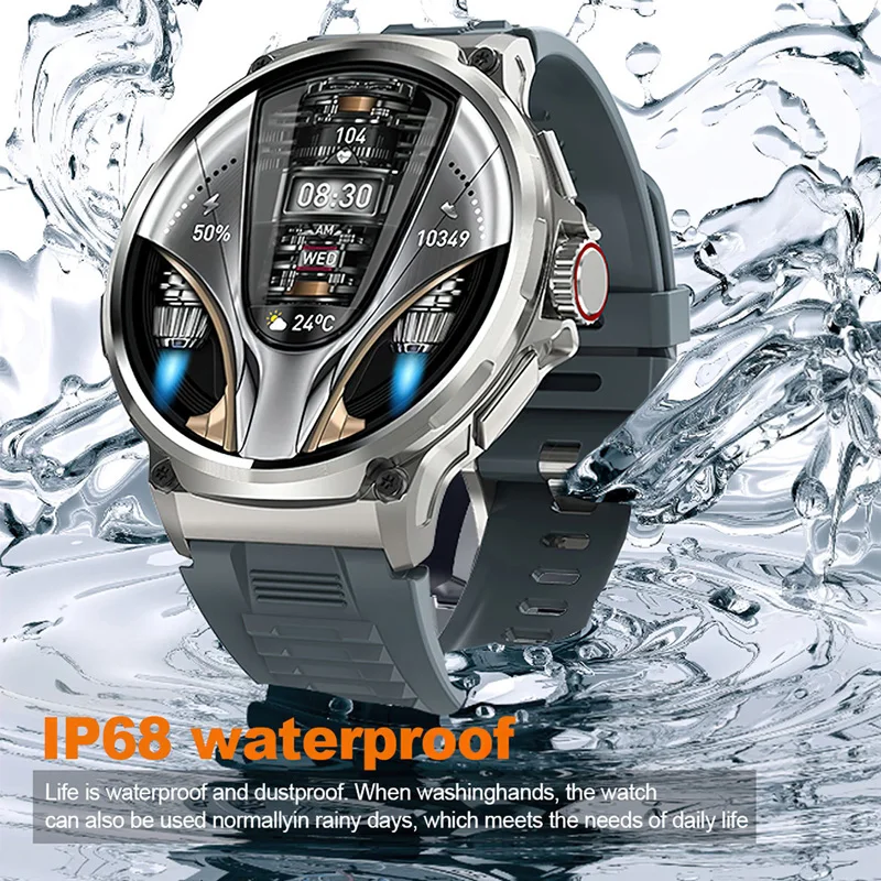 V69 Voice Calling Smart Watch 1.85 Inch AMOLED Display Hi Fi Phone Calls Military Grade Toughness Watch IP68 Waterproof