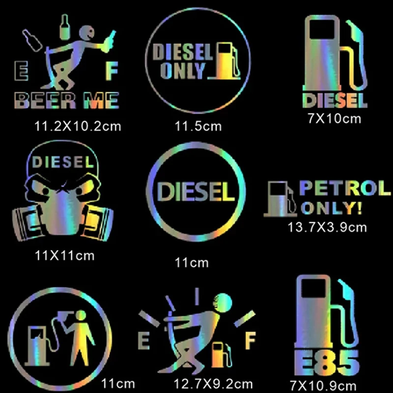 Funny Car Sticker Vinyl DIESEL ONLY Fuel Decals 3D Stickers Styling Creative