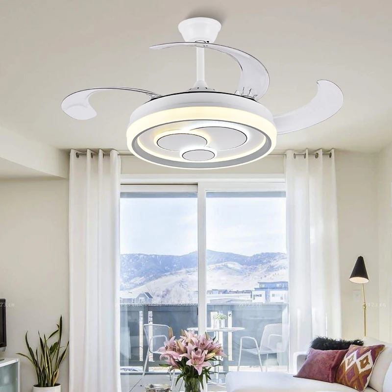 

New simple remote control bedroom living room ceiling fan light modern LED home one dining room fan light