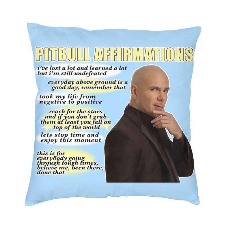 

Affirmations Mr Worldwide Modern Throw Pillow Covers Home Decor Pitbull Rapper Cushion Cover Living Room Decoration Pillowcase