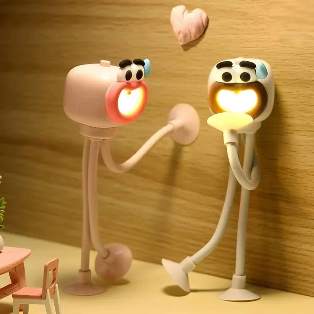 

DIY креативные настольные украшения на присосках, ночные светильники в виде осьминога, портативные милые маленькие настольные лампы, подставка для телефона, окружающий свет