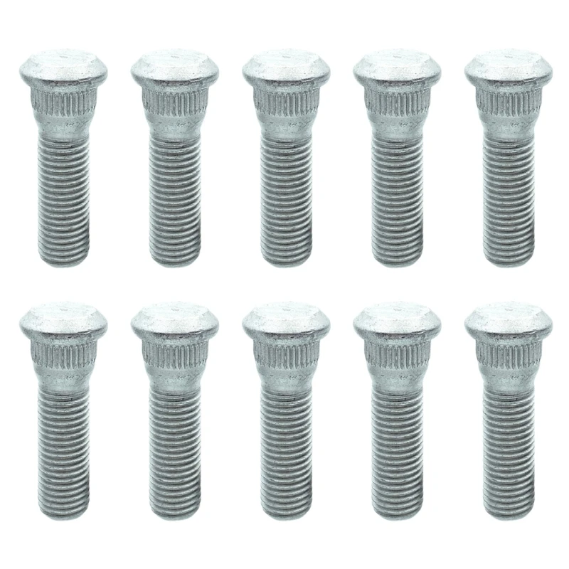 10Pcs Car Wheel Studs Tire Lug Nuts Replacement Wheel Lug Studs Tire Hub Screw 48mm Long & 12mmx1.5 Extended Knurled Bolt