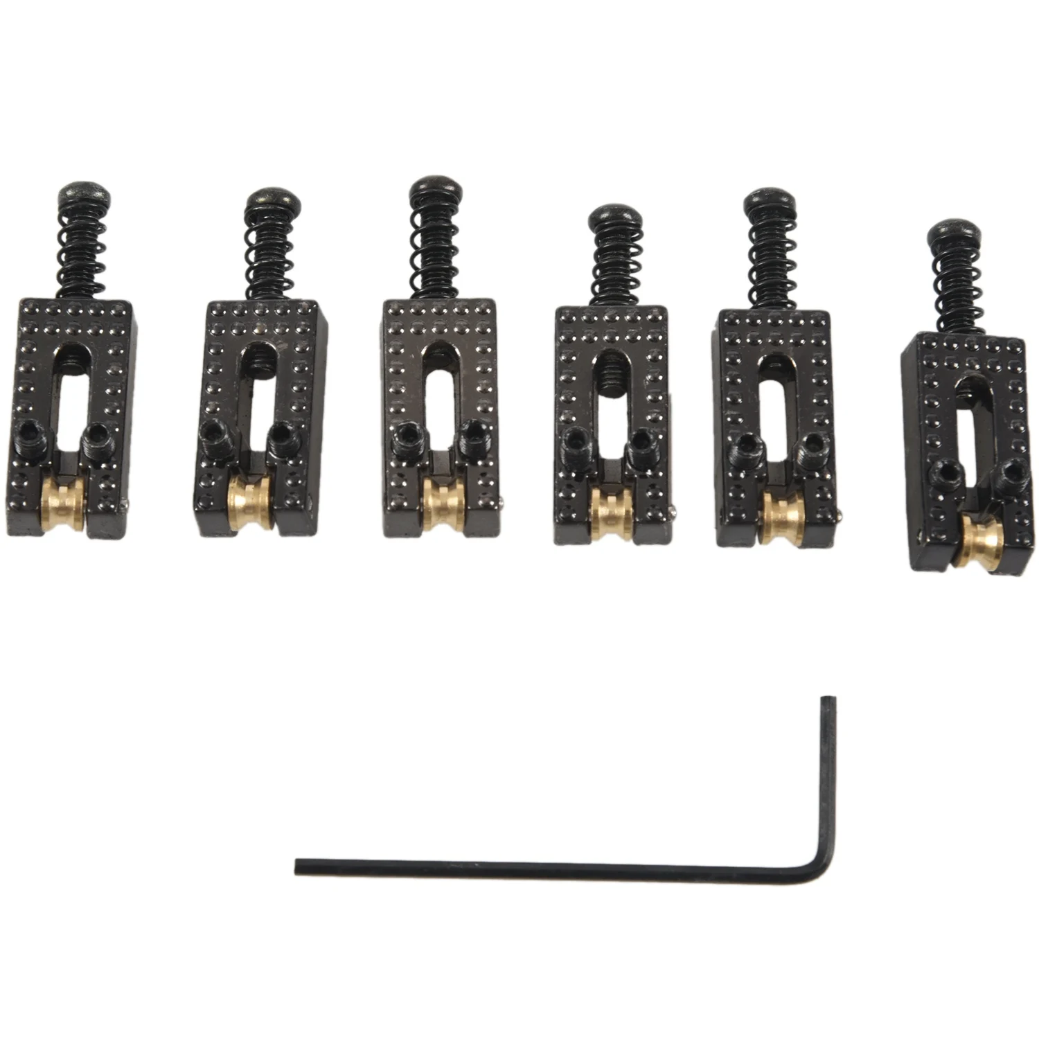 M05K 6 Roller Bridge Tremolo Saddles With Wrench For Fender Strat Tele Electric Guitar Black