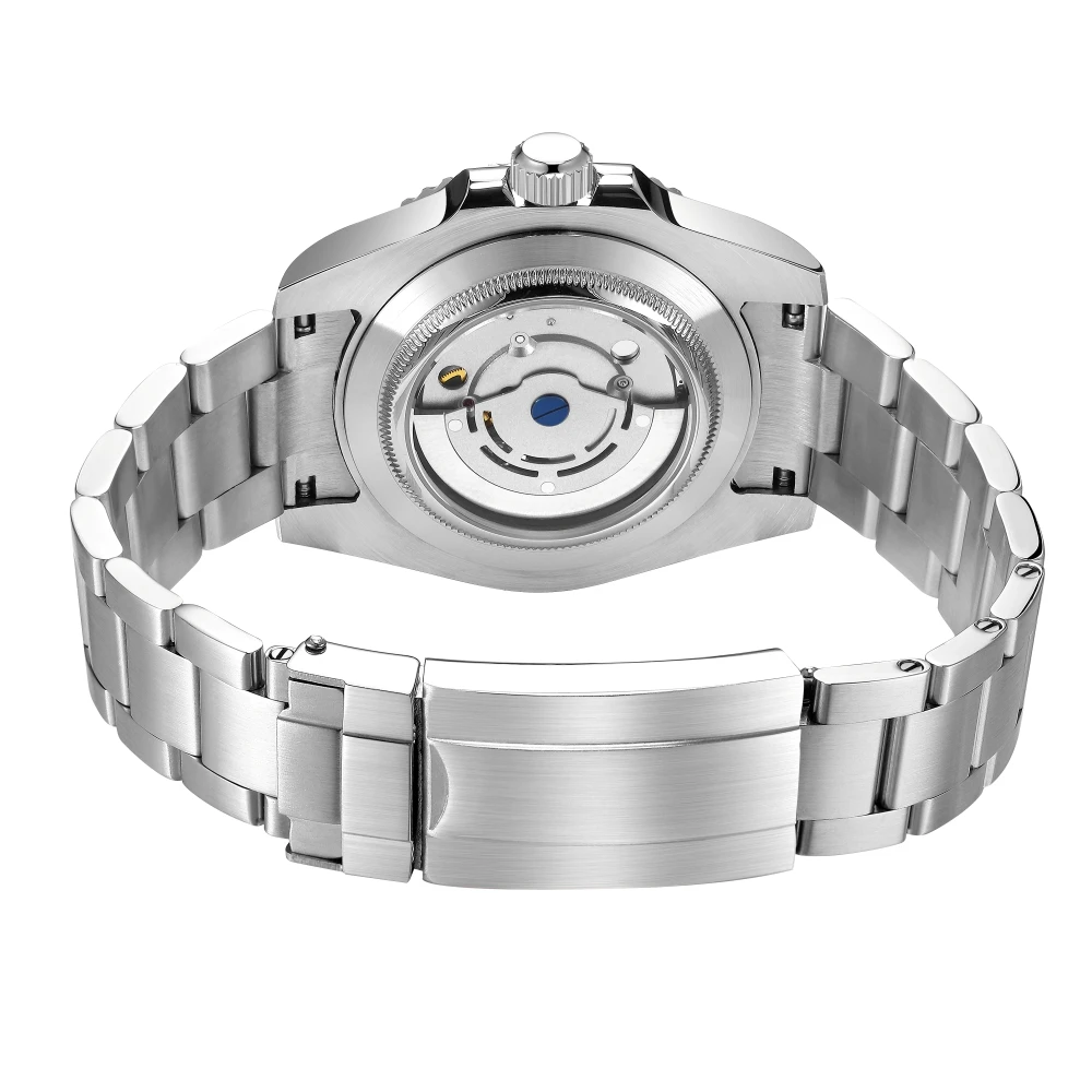 TIME TOKEN 2025 40mm Mens Carbon Fiber Automatic Watch Luxury Diver 100m Water Resistant Luxury Watch