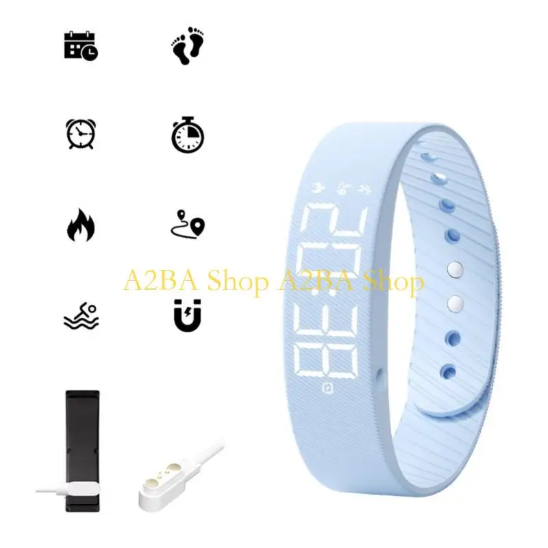 A2BA Upgraded Trembling Alarm Band, Waterproof Original Alarm Band for Sleeper, Charging Wake-Up Wristbands, Step Counter&Timer