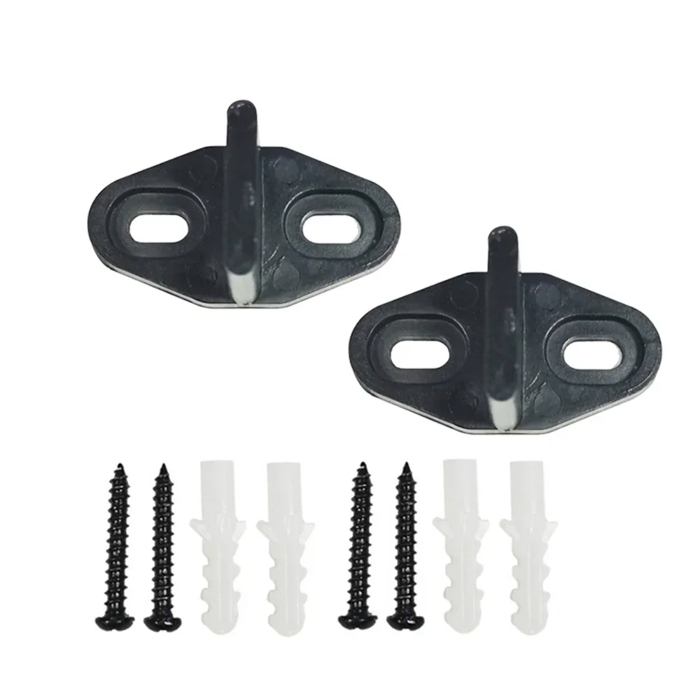 2Pcs Sliding Barn Door Bottom Floor Mounted Guide POM Plastic Furniture Sliding Wood Door Roller Guide Swing Stopper With Screws