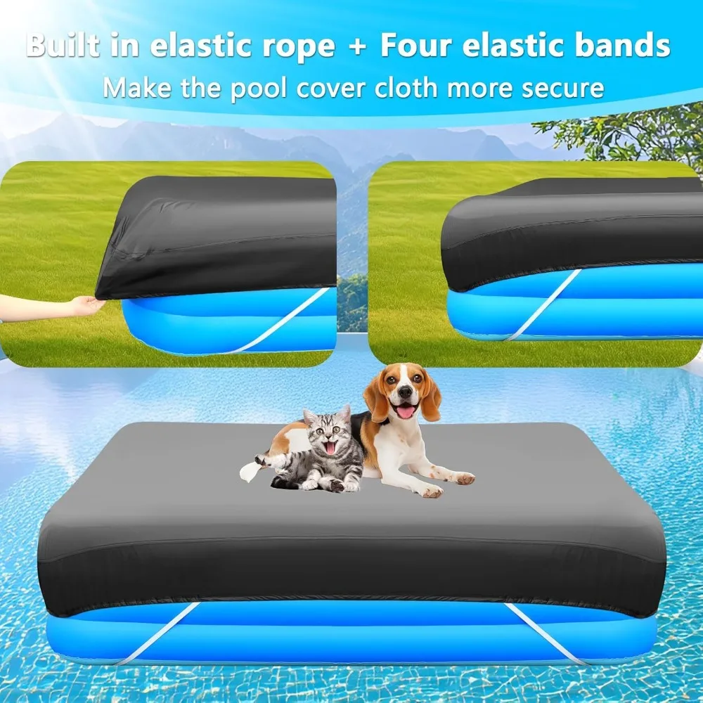 Cubierta para piscina, protector exterior para todo tipo de clima, tela 210D impermeable con borde de cuerda elástica