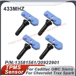 4PCS 433MHZ TPMS Tire Pressure Sensor For Chevrolet Aveo Cruze Spark GMC Sierra Yukon Cadillac CTS Escalade 13581561 20922901