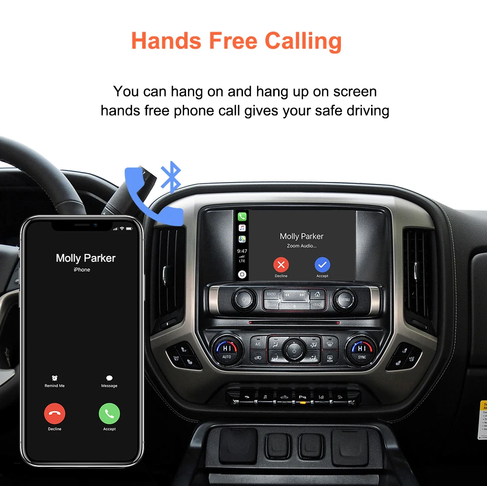 Bonroad Wireless Carplay Android Auto Smart Decoder Box für GMC Sierra 2014-2018 Schnittstelle Airplay Mirror Link Modul Bluetooth – Detail 11