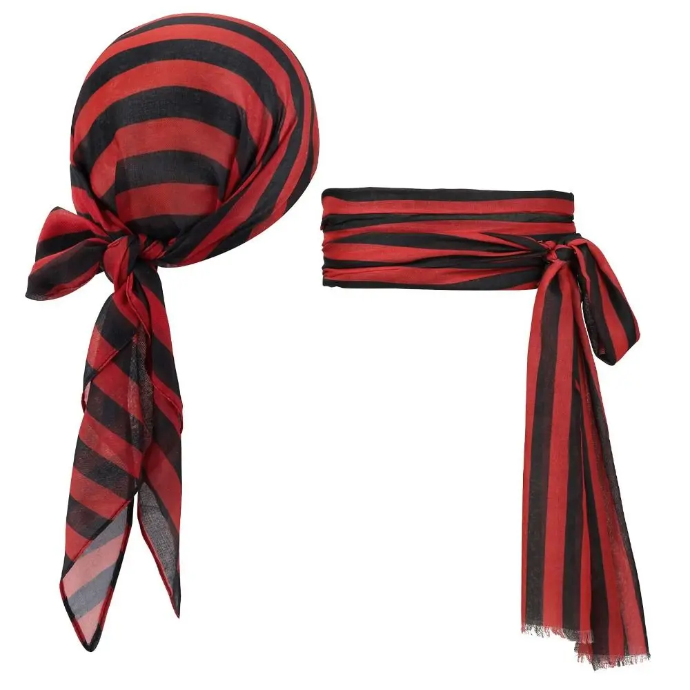 Costume de Festival d'halloween capitaine Jack Sparrow, 2 pièces/ensemble, fête Hip-hop, Turban de capitaine Pirate, décoration de mascarade polyvalente