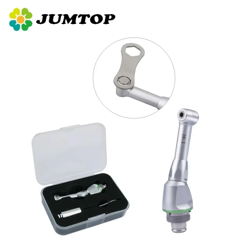 JUMTOP Dental 16:1 Reduction Contra Angle Handpiece Head Push Button Chuck for Endo Motor Handpiece