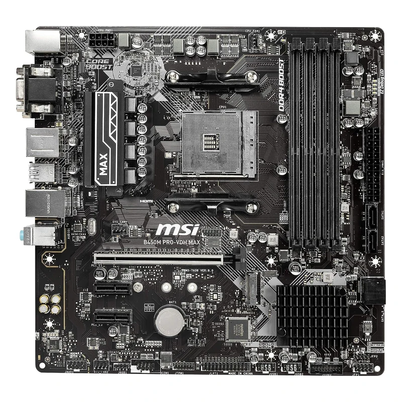 Imagem -02 - Msi-pro B450m Pro-vdh Max Am4 Placa-mãe Amd B450 Sata gb s Micro Atx Amd