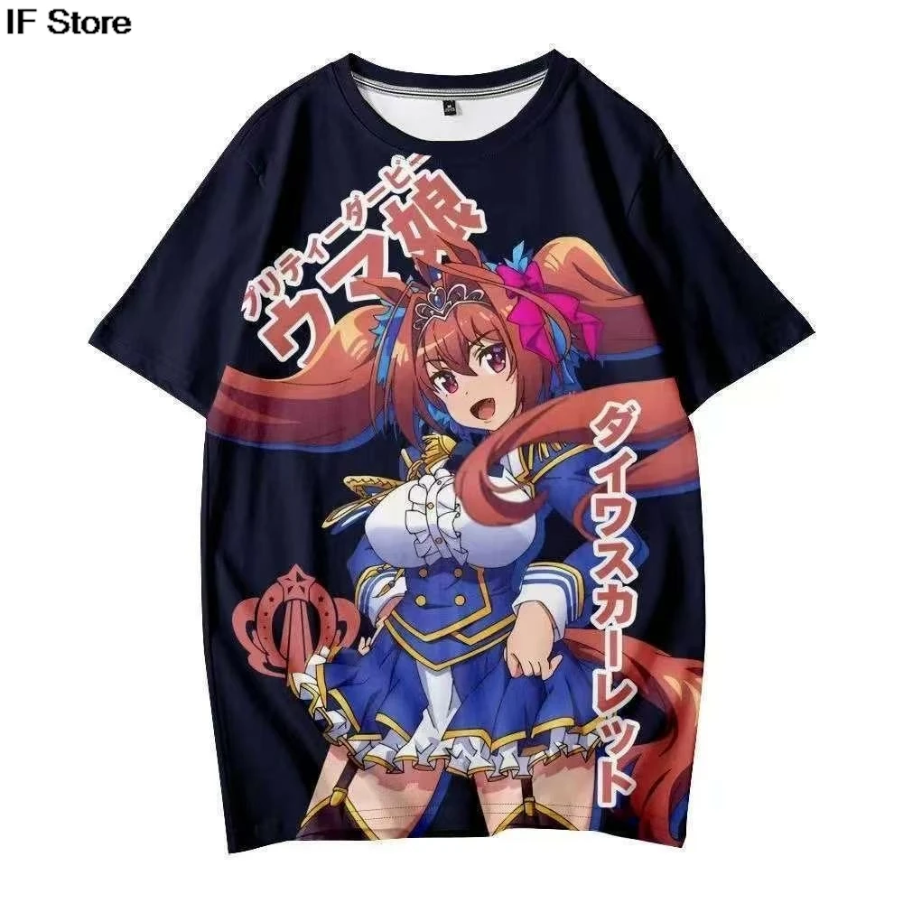

Uma Musume Pretty Derby Machico Oguri Cap O Neck 3D T-shirt Boys and girls y2k Man Women Harajuku O-neck Summer Casual Shirt