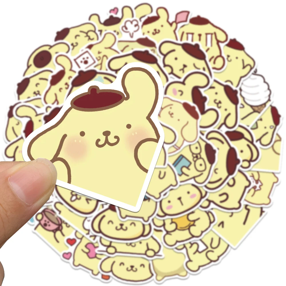 50/100pcs Sanrio Cute Pompompurin Dog Anime Cartoon Stickers DIY Scrapbook Phone Laptop Guitar Stationery Kid Graffiti Sticker