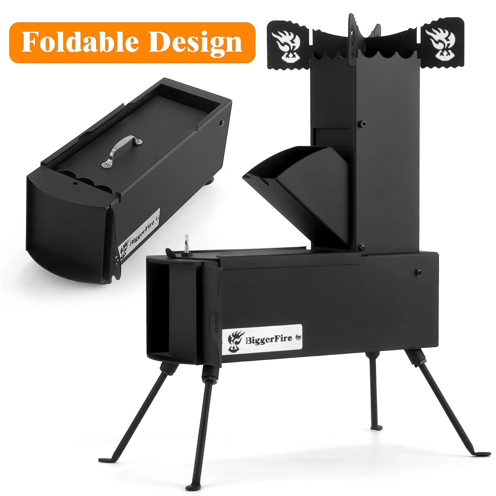 

Portable Outdoor Home Camping Wood Burning Stove Bushcraft Survival Firewood Rocket Stove