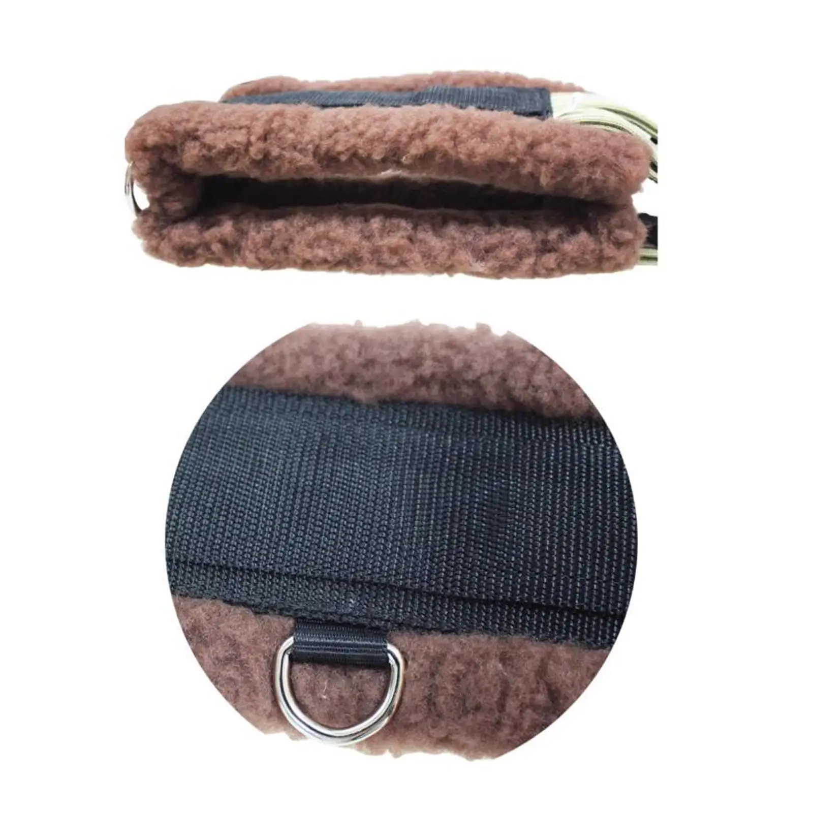 Non Slip Horse Girth Breathable Flannel Hardware Equestrian Saddle Girth with Center D Ring for General Riding and Competitions