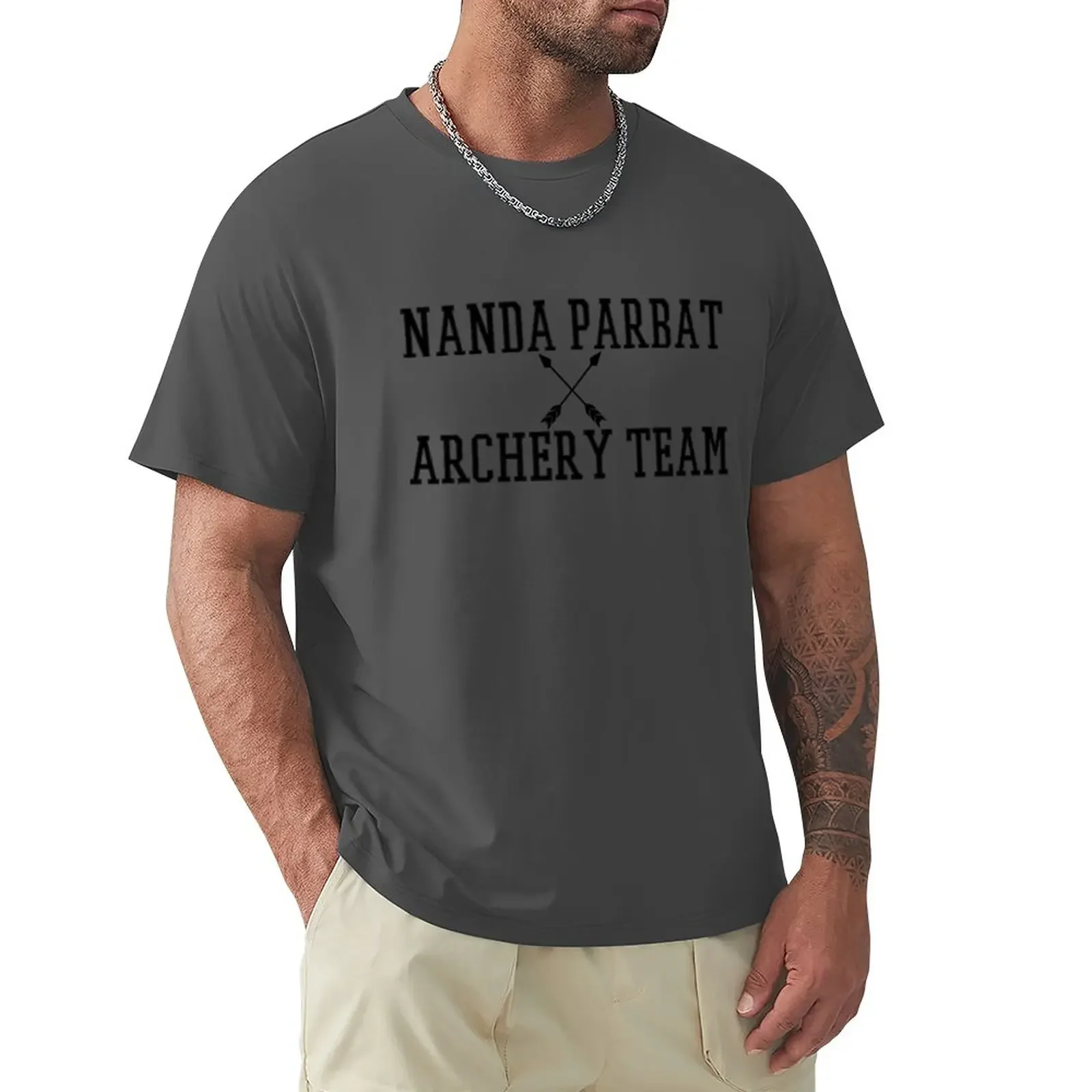 Nanda Parbat Archery Team Blk T-Shirt Blouse new edition blacks Short sleeve tee men