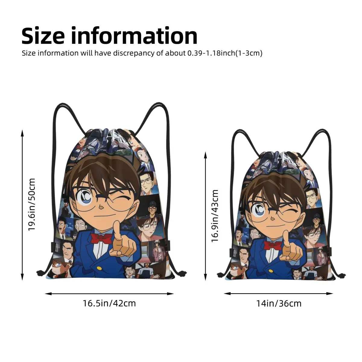 Detective Conan Backpacks Fashion Portable Drawstring Bags Sports Bag Book Bags For Travel Students