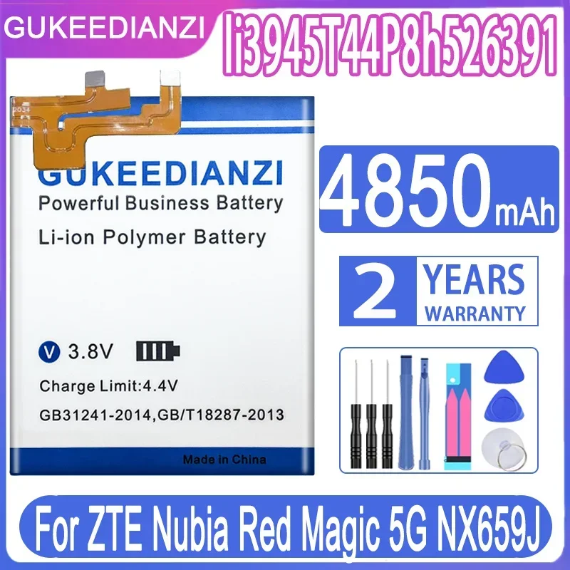 

GUKEEDIANZI 4850mAh LI3945T44P8H526391 Battery For ZTE Nubia Red Magic 5G NX659J Smartphone Batteria + Free Tools