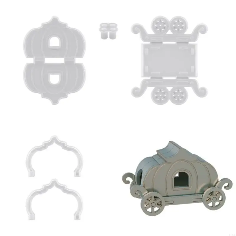 

R3MC Flexible Silicone Pumpkin Cart Mold Spliced Cart Mold for Handmade Jewelry and DIY Crafts