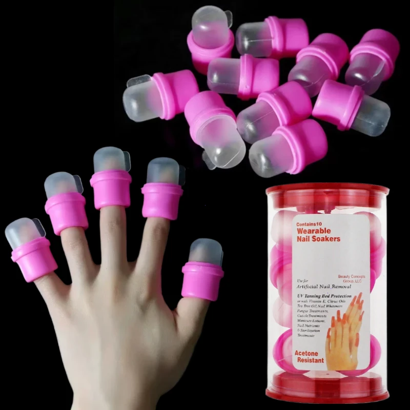 2 Type DIY Nail Art Tool Wearable Nail Soak Soaker Polish RemoverAcrylic UV Gel Polish Remover Soaker Clip Soaker Caps