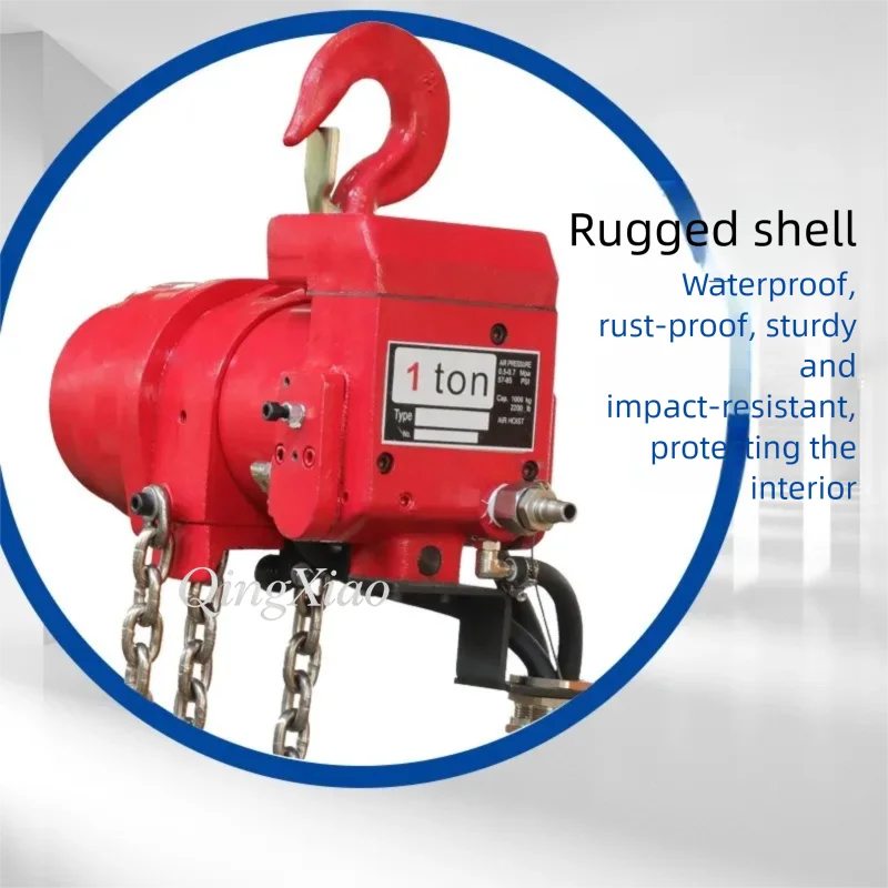 Heavy Load Explosion Proof Pneumatic Chain Hoist 1-2Ton 3M Stroke Air Lifting Hoist Safe Air Operated Chain Block For Chemical