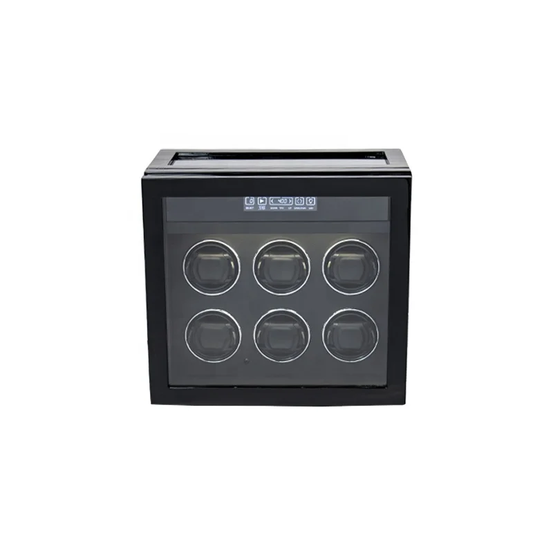 Luxury Automatic LED Light Rotation Motor Watch Winder Safe Materials Wood Leather PU For Luxury Watches Cases Boxes