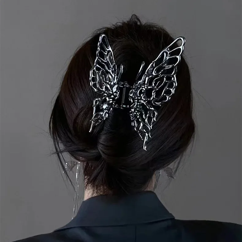 Schmetterling Haars pange hell silber Kreuz geometrische Haarnadel Rose Blume Haar Kralle Frau Mädchen Styling Haars pange Kopfschmuck – Detail 3