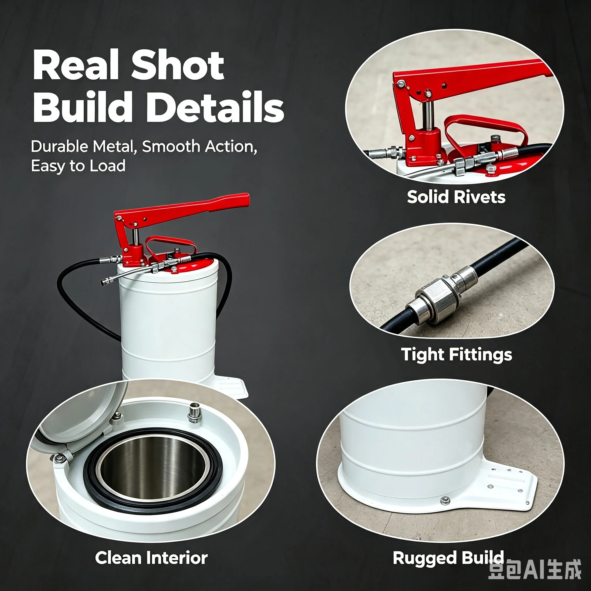 Heavy Duty Portable Manual Grease Pump High Pressure Bucket Grease Lubricator Hand Operated Grease Lubrication Equipment